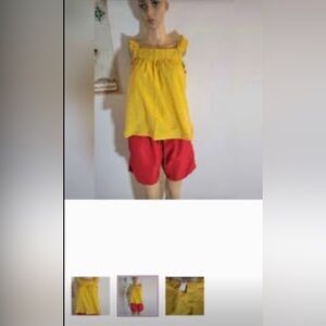 Maurices Yellow Embroidered Top size 12